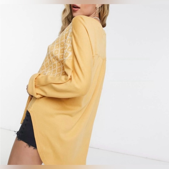 Free People Henley Embroidered Long Sleeve - Picture 3 of 13